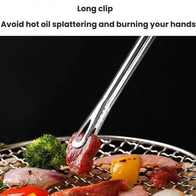 Stainless Steel Barbecue Tongs For Buffets Kitchen Heat-resistant Food Tongs, Size: 24cm