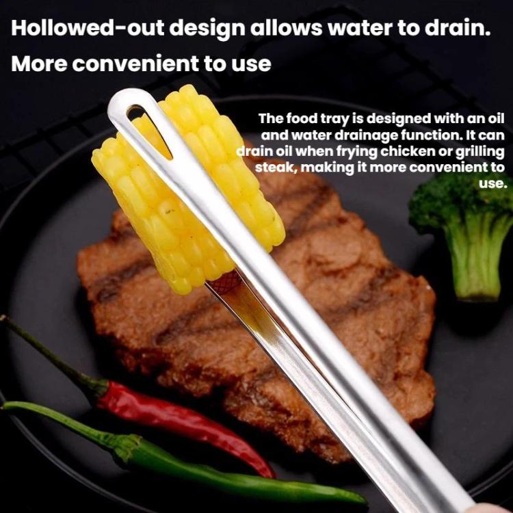 Stainless Steel Barbecue Tongs For Buffets Kitchen Heat-resistant Food Tongs, Size: 28cm