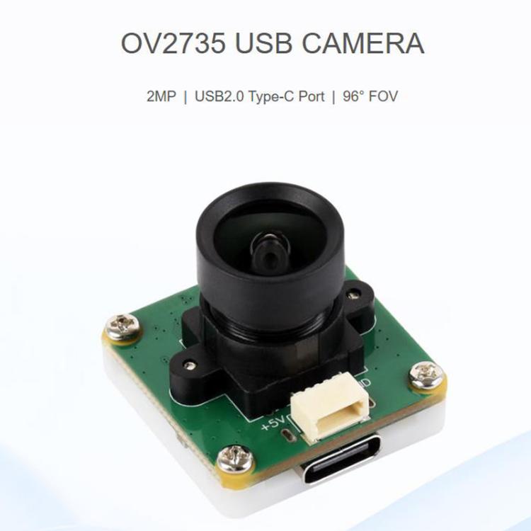 Waveshare 33122 OV2735 2MP USB Camera Supports USB2.0 Type-C Port And SH1.0 4PIN Header