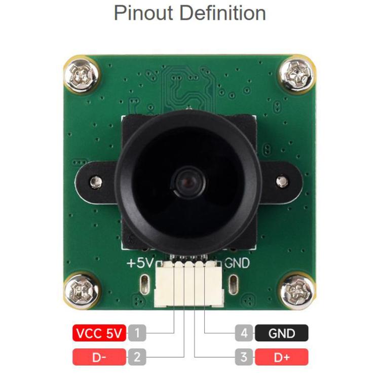Waveshare 33123 OS05A10 5MP USB Camera Supports USB2.0 Type-C Port And SH1.0 4PIN Header