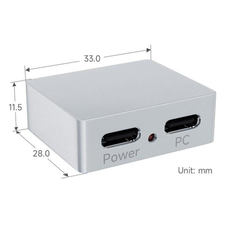 Waveshare 33502 Type-C Power And Signal Splitter CNC Aluminum Alloy Case With Indicator