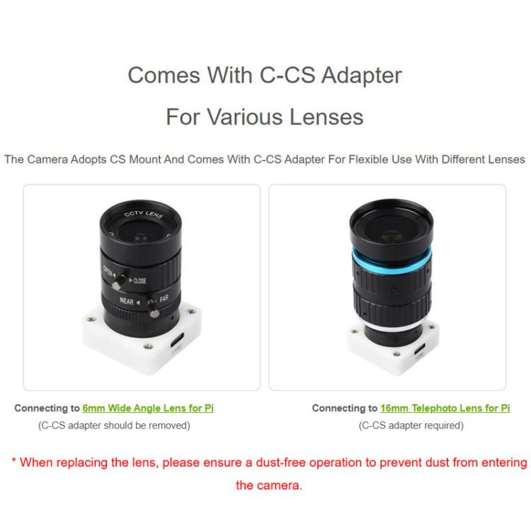 Waveshare 33161 IMX577 12MP USB Camera 3840 X 3024 Resolution Plug And Play Supports C/CS Lenses