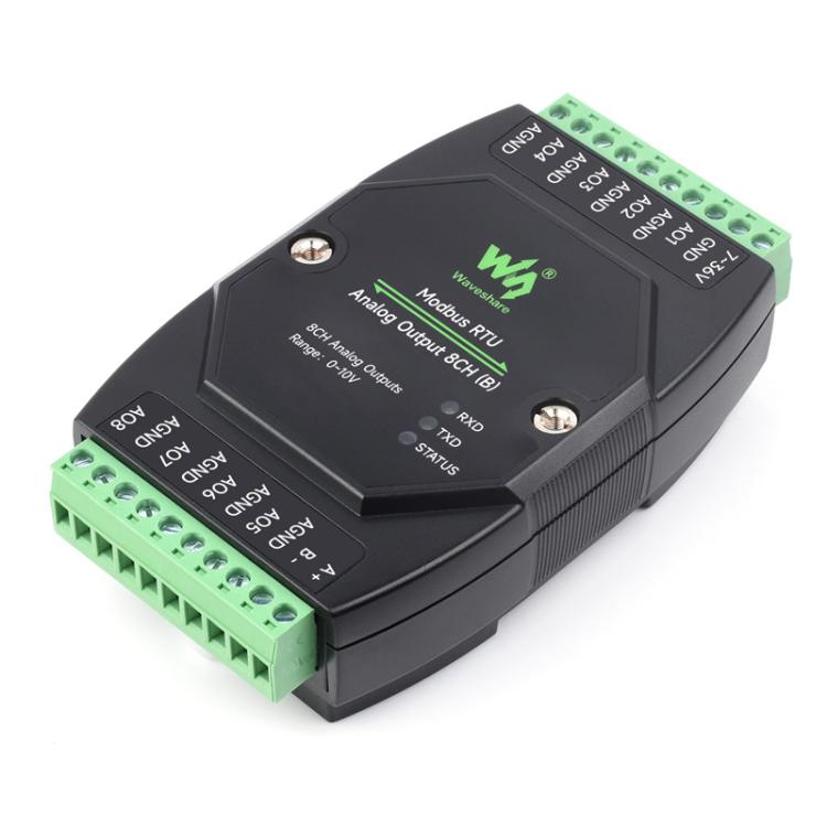 Waveshare Industrial 8-Ch Analog Output Module 12-Bit DA Conversion Voltage