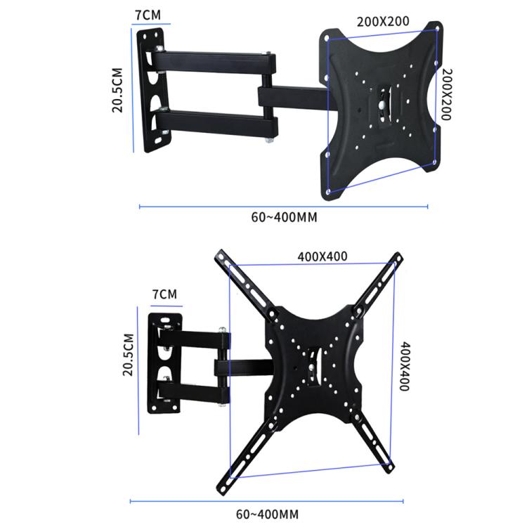 Articulating TV Wall Mount with Wide Swing Arm, Extends and Tilts for 14-55 Inch TVs and Monitors 117B-2
