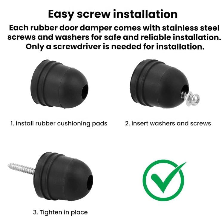 4pcs /Pack Rubber RV Door Bumper Anti-Collision Protection Pad With Mounting Screws