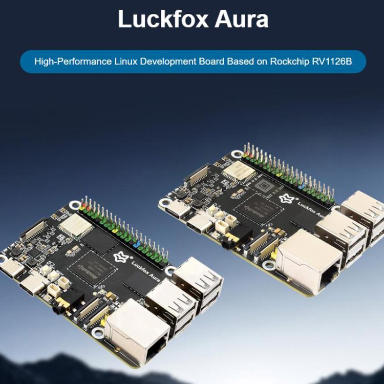 Luckfox Aura High-Performance Linux Development Board Rockchip RV1126B Quad-Core 1.6GHz Processor, Spec: RAM 4GB eMMC Flash 64GB