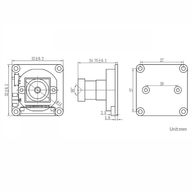 WAVESHARE IMX327 2MP IR-CUT Camera, Starlight Camera Sensor, Compatible With Raspberry Pi Series Boards