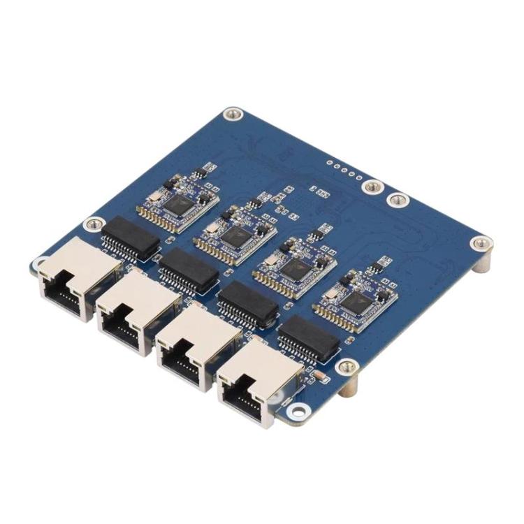 Waveshare PCIe To 4-Ch ETH Port Adapter Board Supports Raspberry Pi OS, Driver-Free, Plug And Play, Version: 2.5G ETH