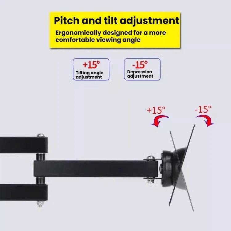 Telescopic Rotating Monitor Mount Wall Bracket for 10-24 Inch TV LCD Screens - 116B