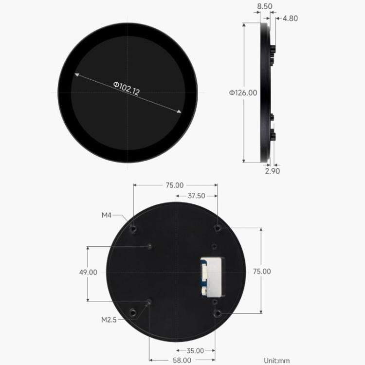 Waveshare DSI Round Capacitive Touch Display IPS Display Panel 10-Point Touch, Spec: 4 inch