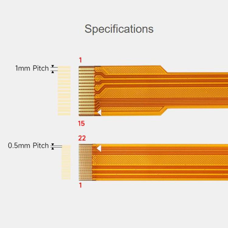 Waveshare For Raspberry Pi 5 CSI FPC Flexible Cable B 22PIN To 15PIN Suitable For CSI Cameras, Spec: 300mm