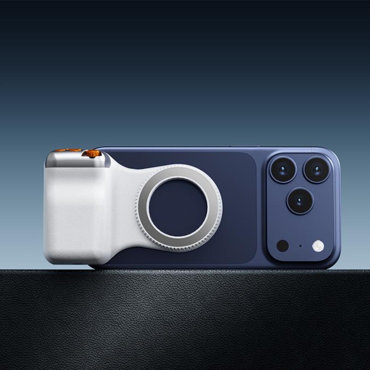 Magnetic Mount Camera Assistant Wireless Bluetooth Remote Zoom Photo Handheld Stabilizer - White Without Light