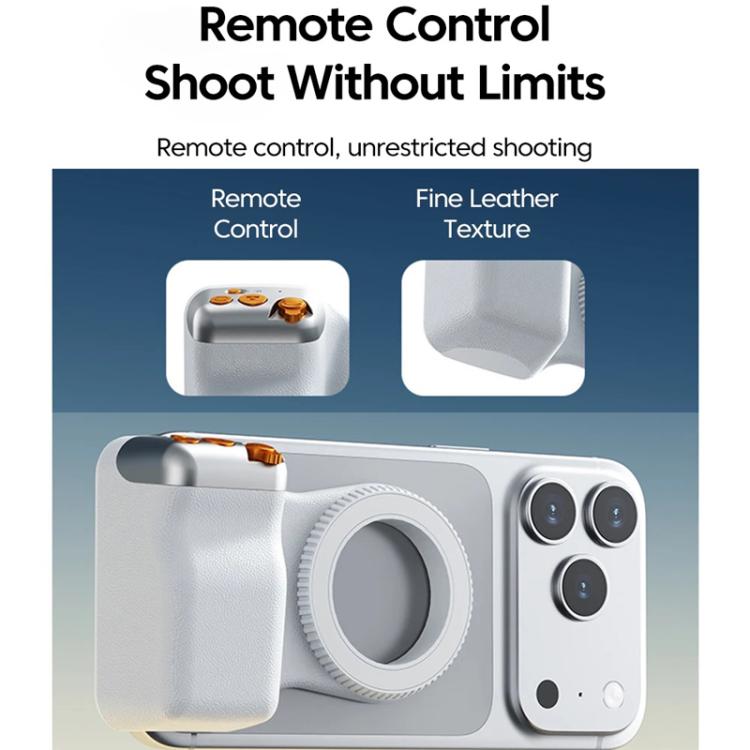 Magnetic Mount Camera Assistant Wireless Bluetooth Remote Zoom Photo Handheld Stabilizer - White Without Light