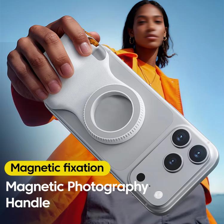 Magnetic Mount Camera Assistant Wireless Bluetooth Remote Zoom Photo Handheld Stabilizer - White Without Light