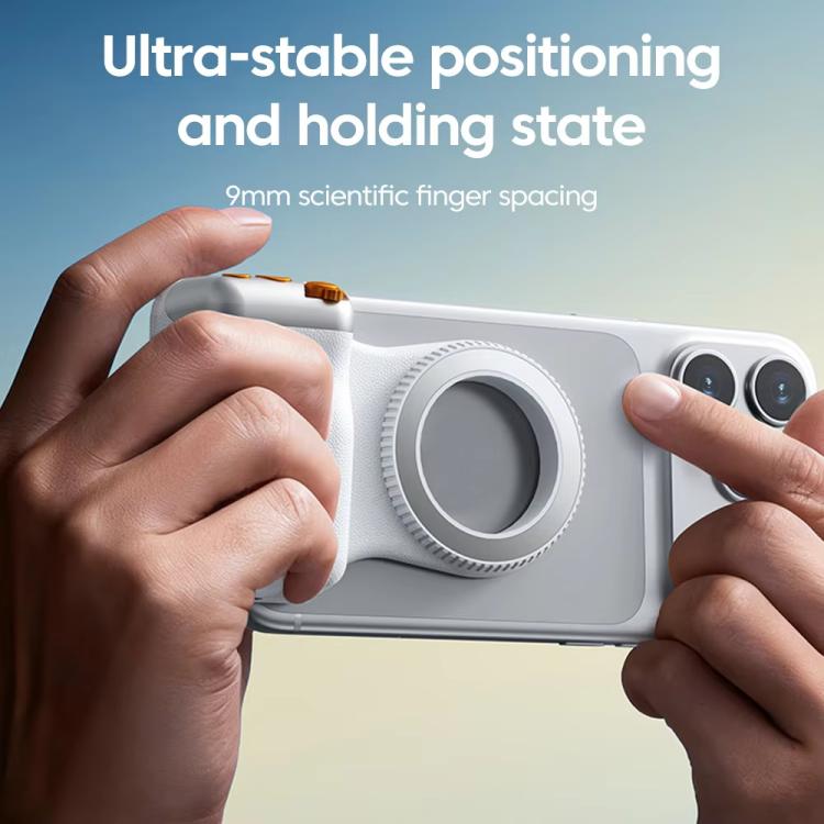 Magnetic Mount Camera Assistant Wireless Bluetooth Remote Zoom Photo Handheld Stabilizer - White Without Light
