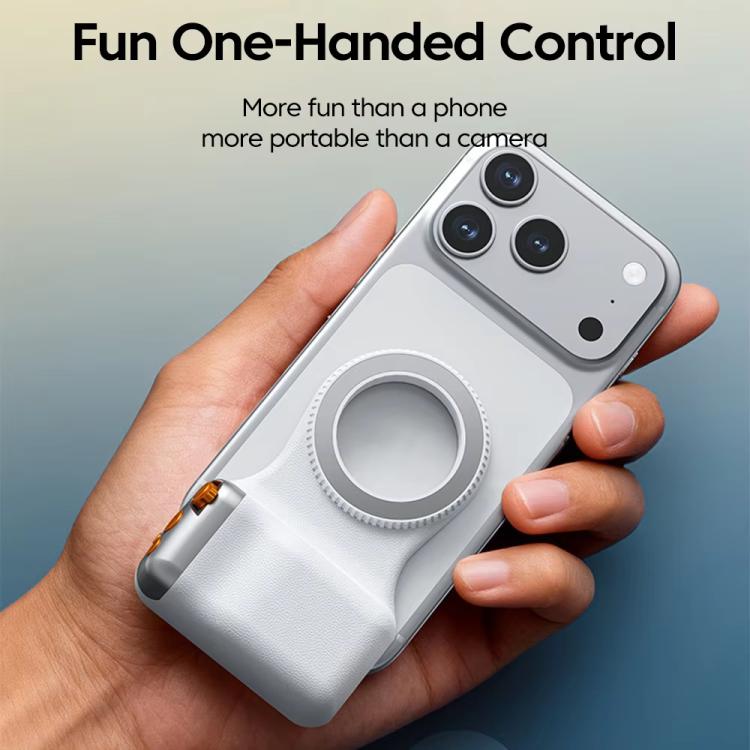 Magnetic Mount Camera Assistant Wireless Bluetooth Remote Zoom Photo Handheld Stabilizer - White Without Light