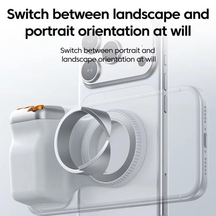 Magnetic Mount Camera Assistant Wireless Bluetooth Remote Zoom Photo Handheld Stabilizer - White Without Light