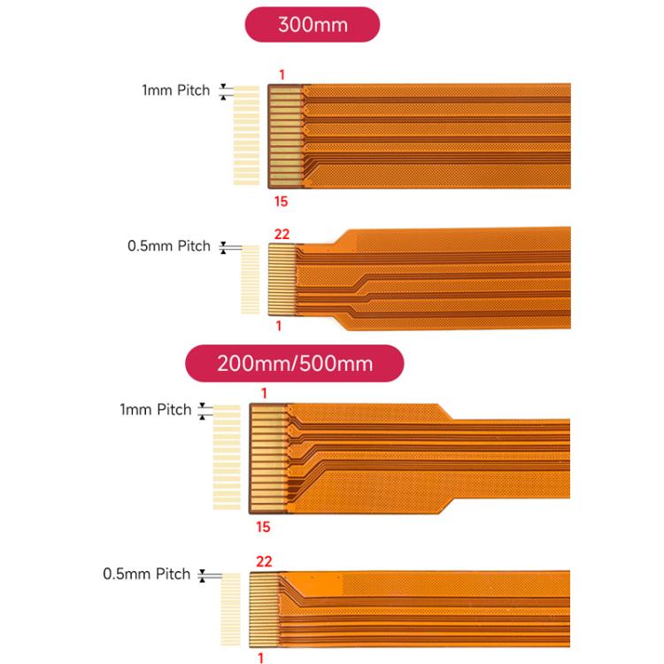 Waveshare For Raspberry Pi 5 CSI FPC Flexible Cable 22Pin To 15Pin For CSI Camera Modules, Spec: 300mm