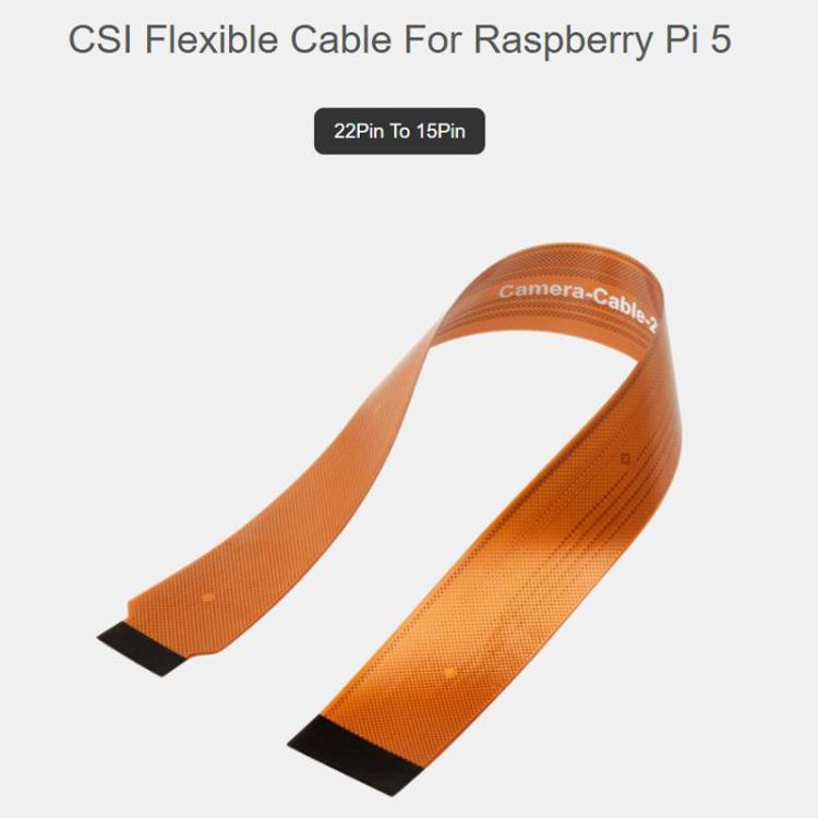 Waveshare 25920 For Raspberry Pi 5 CSI FPC Flexible Cable 22Pin To 15Pin For CSI Camera Modules