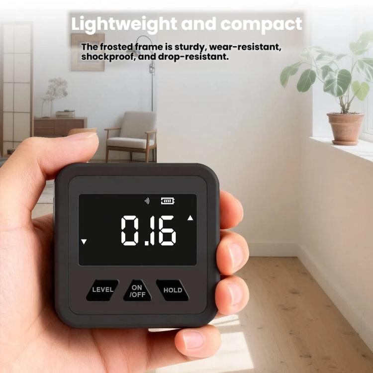 Magnetic Digital Inclinometer 360-Degree Angle Finder With Auto-Flip Display - Black
