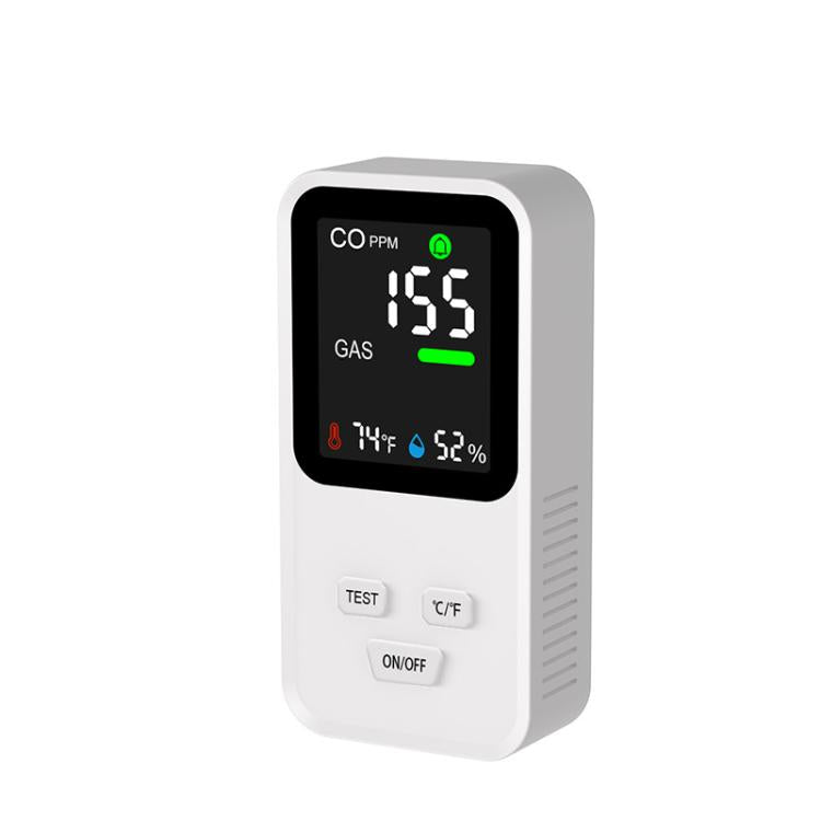 4-In-1 Plug-In Gas Detector Carbon Monoxide Combustible Gas Temperature Humidity Monitor With High Sensitivity & Alarm, US Plug