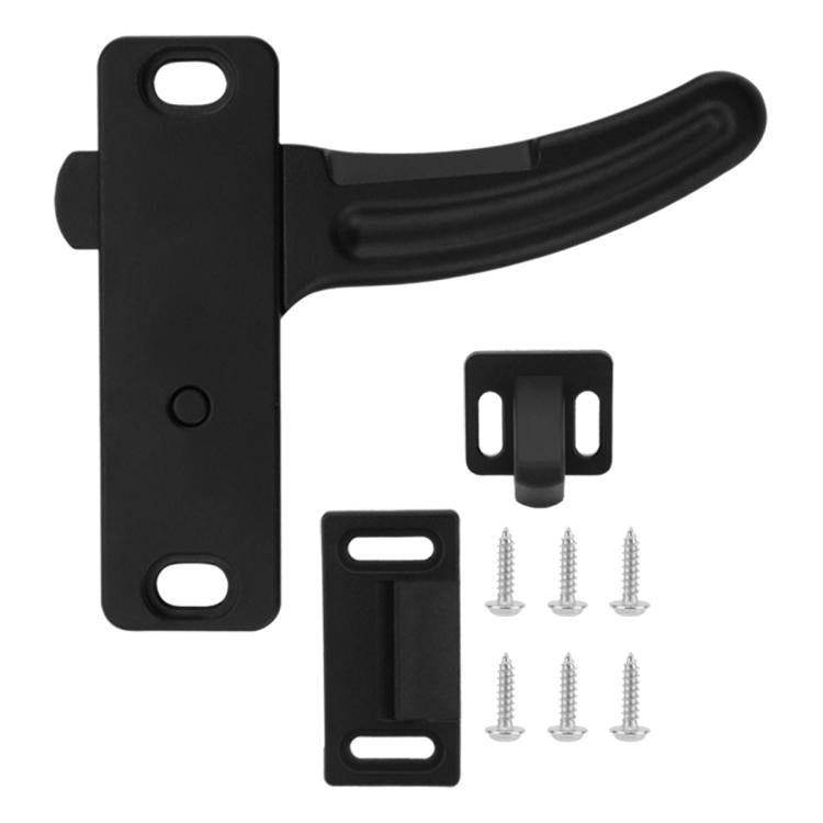RV Door Lock UV-resistant Panel Protection Cover Kit, Color: Black + Screen Door Lock Right