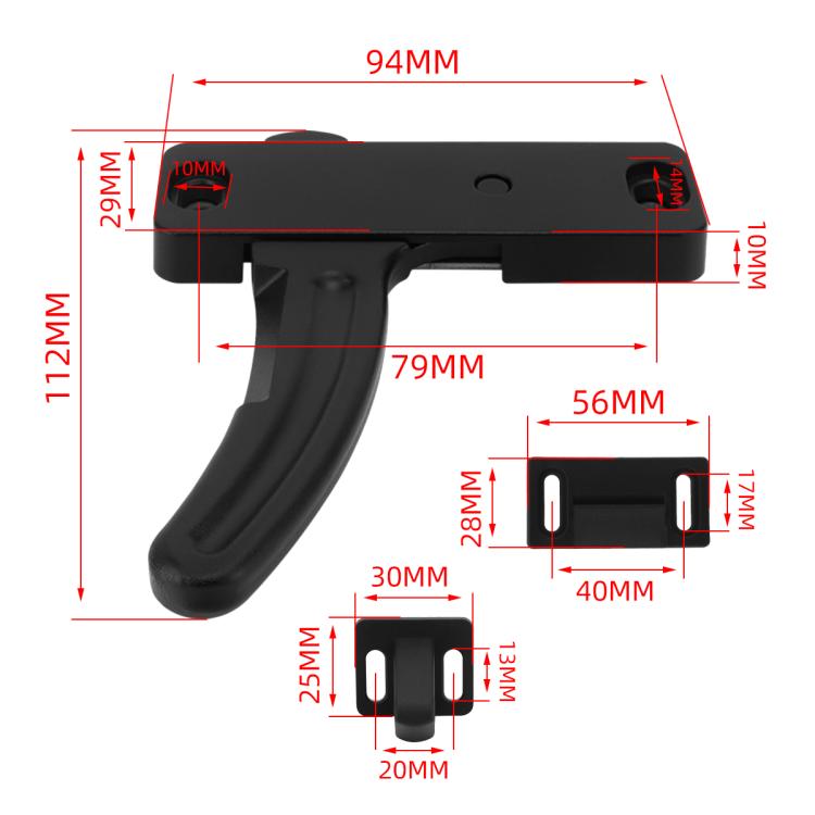 RV Door Lock UV-resistant Panel Protection Cover Kit, Color: Black + Screen Door Lock Right
