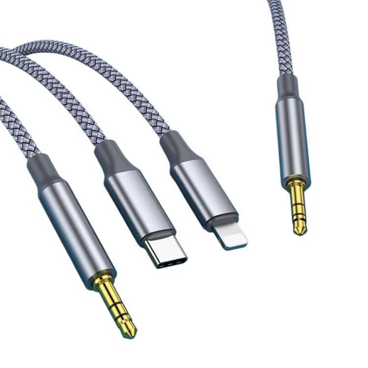 3 In 1 3.5mm Audio Cable Speaker Adapter, Length: 1.3m