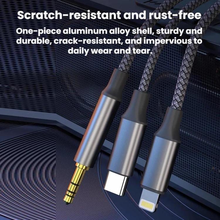 3 In 1 3.5mm Audio Cable Speaker Adapter, Length: 2m