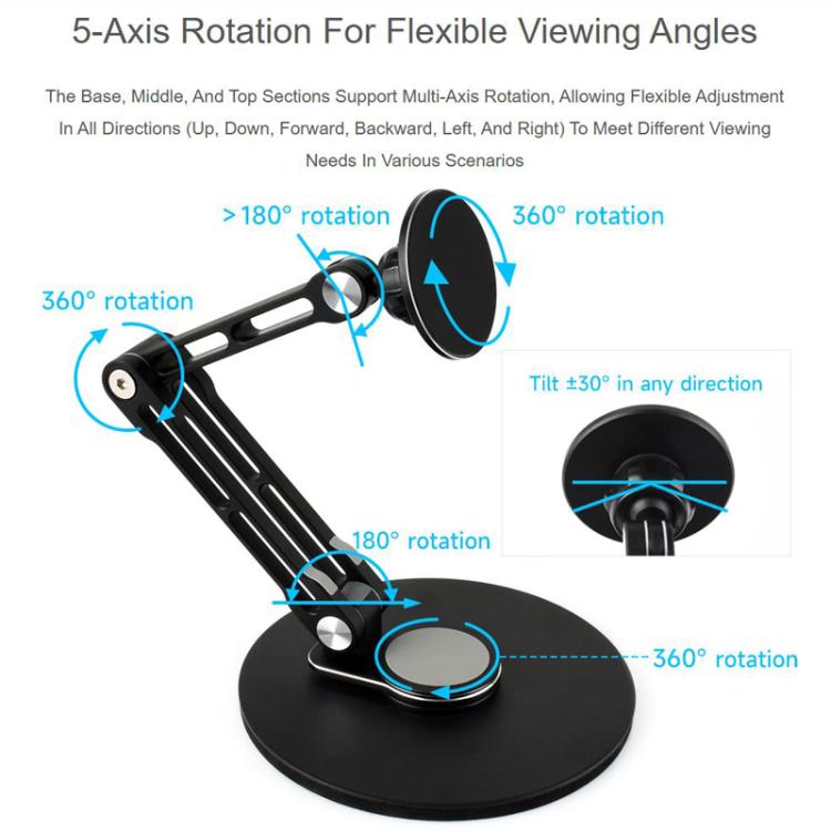 WAVESHARE Portable Monitor Magnetic Adjustable Stand, Compatible With 4-18.5 inch Monitors
