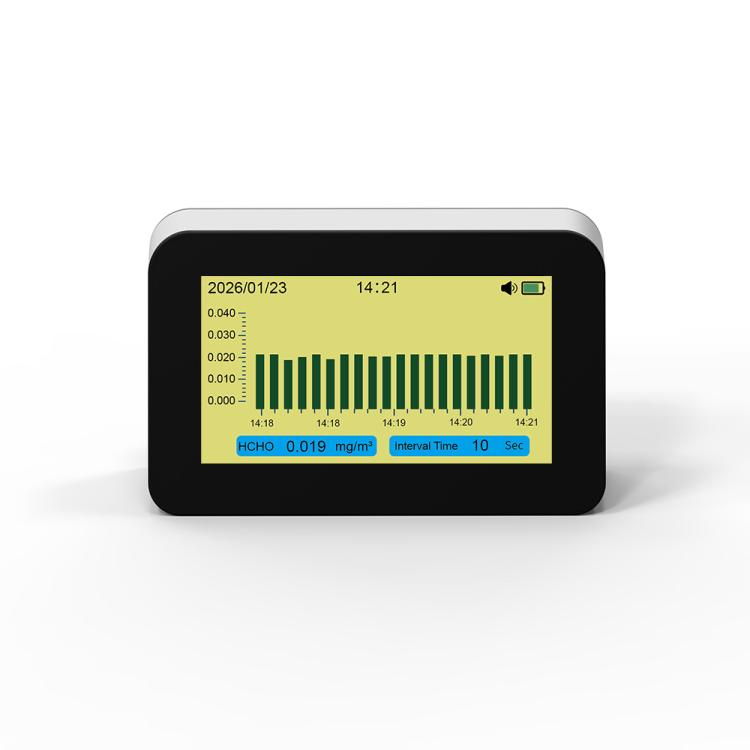 9-In-1 Air Quality Monitor For HCHO/PM2.5/CO2/TVOC, Temperature & Humidity, AQI, Adjustable Alarm, Type-C Charging