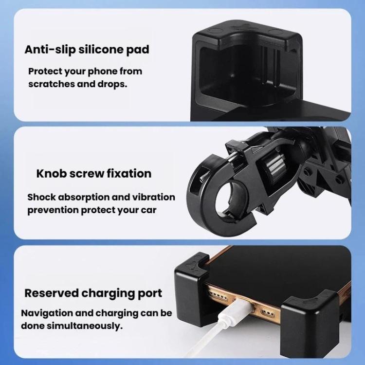 Truck Car Phone Holder Anti-Shake Handle Mount Navigation Bracket - Black