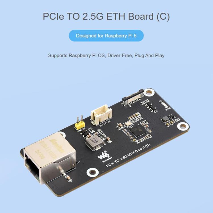 WAVESHARE PCIe T 2.5G ETH Board For Raspberry Pi 5
