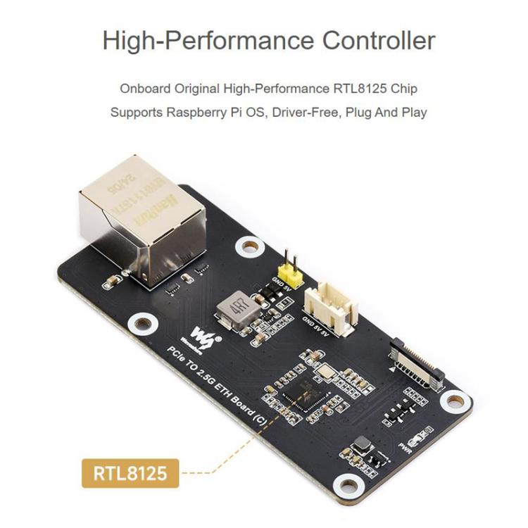 WAVESHARE PCIe T 2.5G ETH Board For Raspberry Pi 5