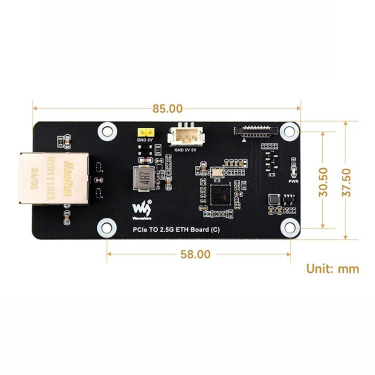 WAVESHARE PCIe T 2.5G ETH Board For Raspberry Pi 5