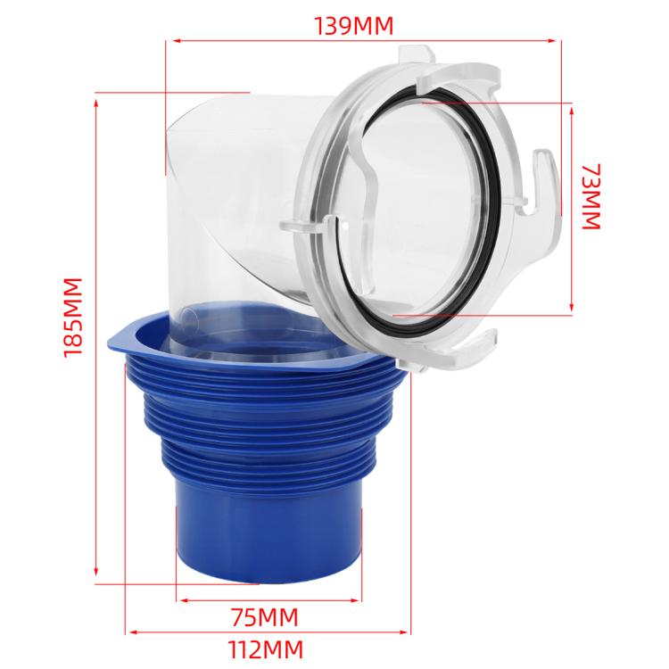 RV Sewage Drain Pipe 90-degree Flexible Hose Adapter - Blue