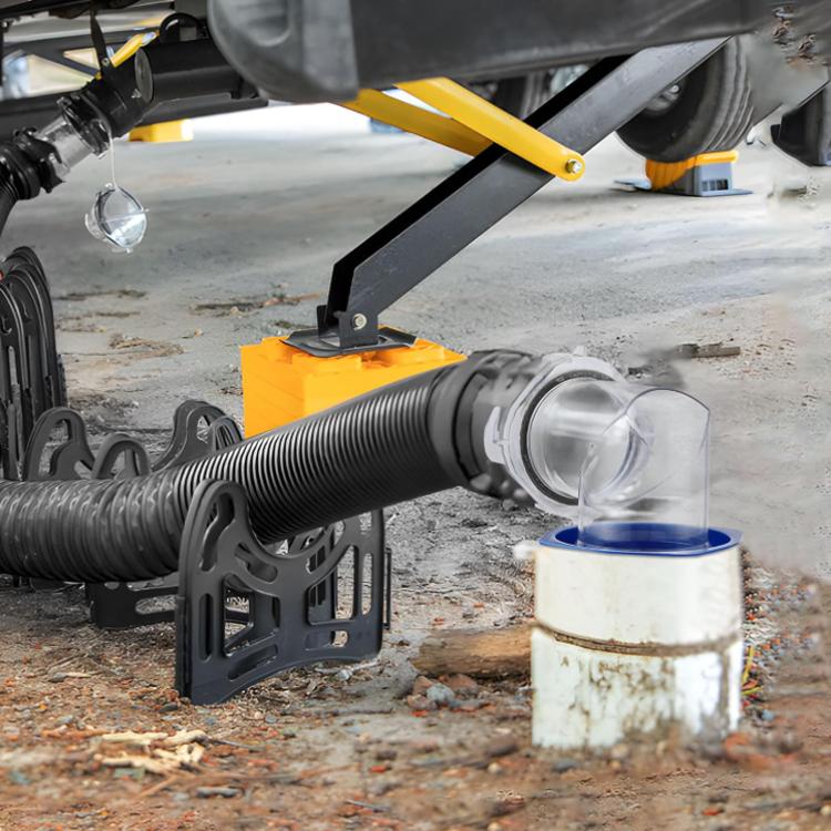 RV Sewage Drain Pipe 90-degree Flexible Hose Adapter - Blue
