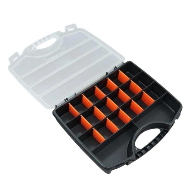 Portable Plastic Divided Toolbox Hardware Parts Storage Box - Black