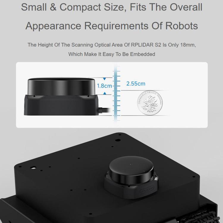 WAVESHARE RPLIDAR High-Performance Compact-size DTOF Lidar, Support UART Port / Ethernet Port Communication Modes, Spec: S2P