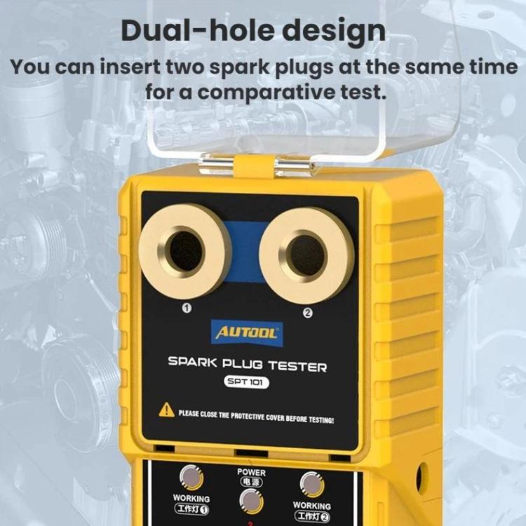 AUTOOL Automotive Dual-Hole Spark Plug Tester Ignition System Diagnostic Tool