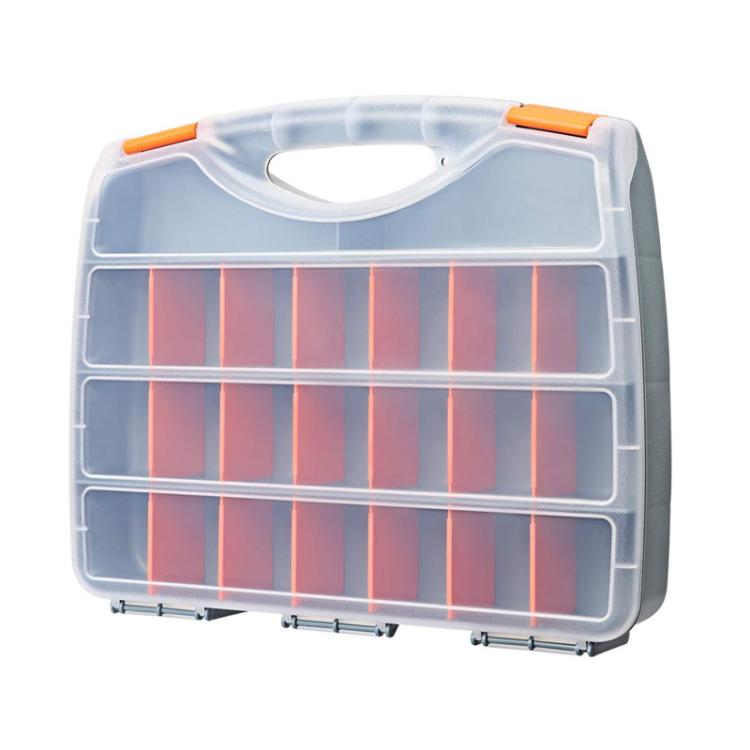 Hardware Tool Storage Box With Handle Adjustable Compartment Miscellaneous Box - Orange