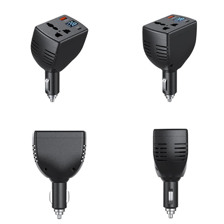 150W Smart Digital Display Car Inverter Cigarette Lighter USB + Type-C Dual-Port Charger - C13