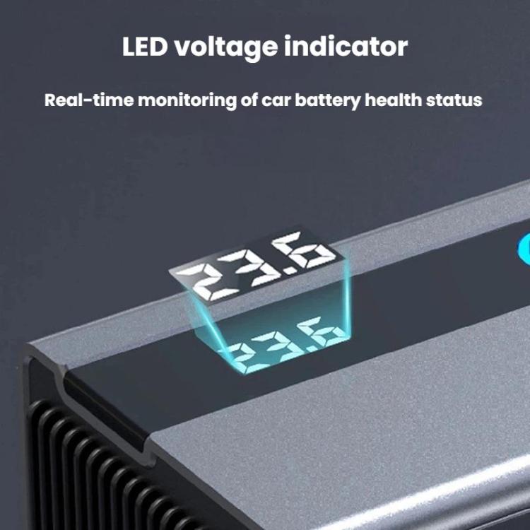 GE08 1 To 9 Car Cigarette Lighter With Independent Switches Voltage Display & Retractable Cable Car Charger