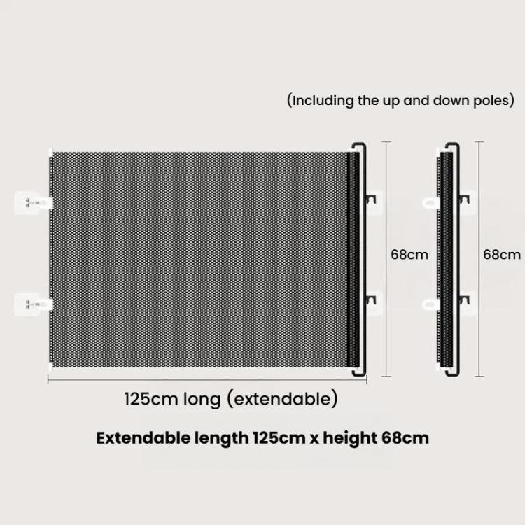 Anti-Jump Retractable Pet Gate Pet Barrier Anti-Escape Door Panel For Cats, Size: 68 x125cm
