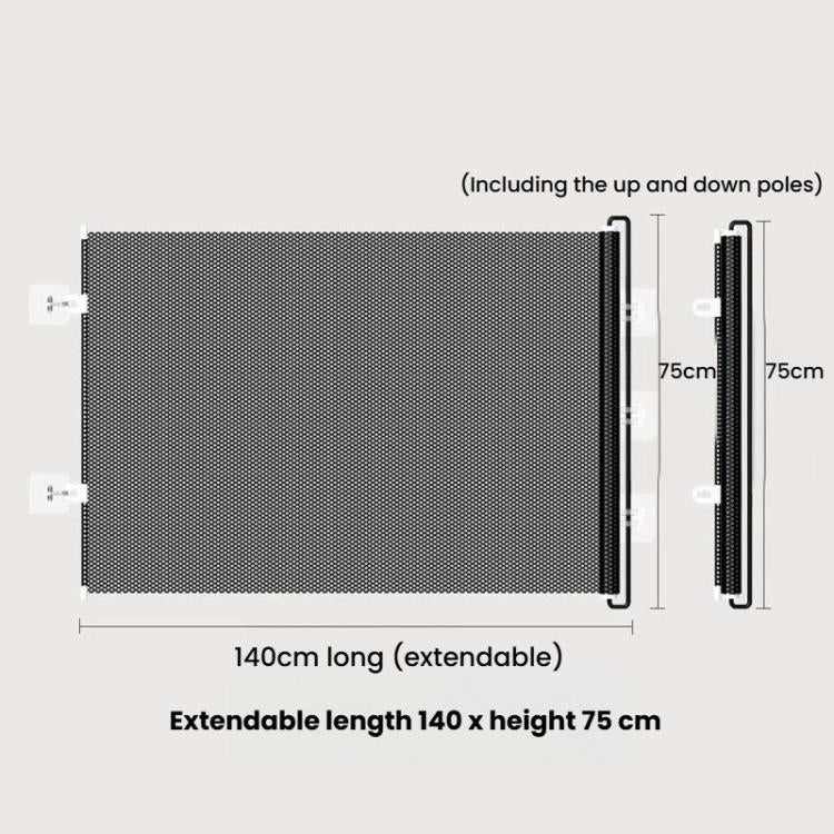 Anti-Jump Retractable Pet Gate Pet Barrier Anti-Escape Door Panel For Cats, Size: 75 x 140cm
