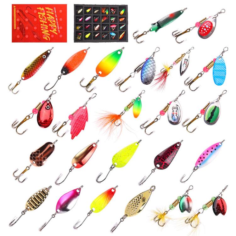 24pcs /Box Lure Triple-Hook Flashbait Fishing Tackle - B Style