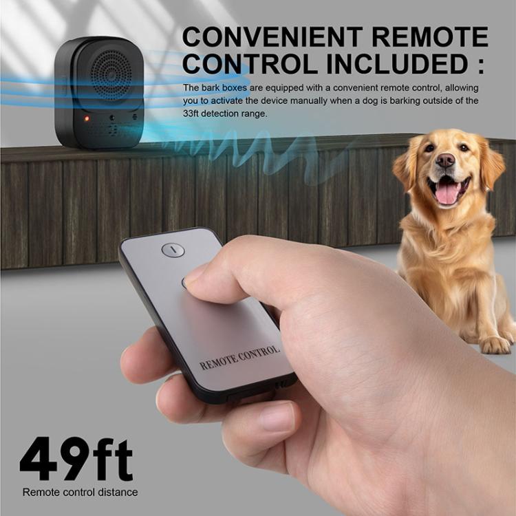 Outdoor Ultrasonic Automatic Detection Dog Training and Barking Stopper - Black