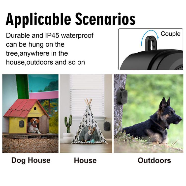 Outdoor Ultrasonic Automatic Detection Dog Training and Barking Stopper - Black