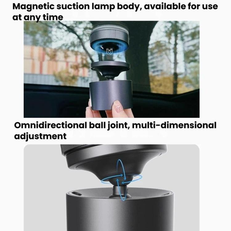 BEN.JACK BAL251102A Multi-Color Adjustable Magnetic Car Reading Light Multifunctional Detachable Roof Light - Grey