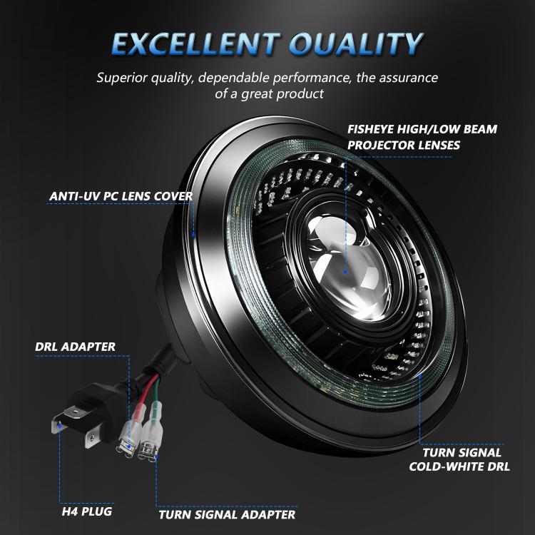 5.75-Inch High-Power Motorcycle Starry Sky Flowing Aperture Cut-Line Headlight - R25